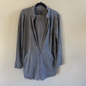 Eileen Fisher Gray Full Zip Jacket & Pant Set outfit 2 pc Lounge  Medium Lyocell